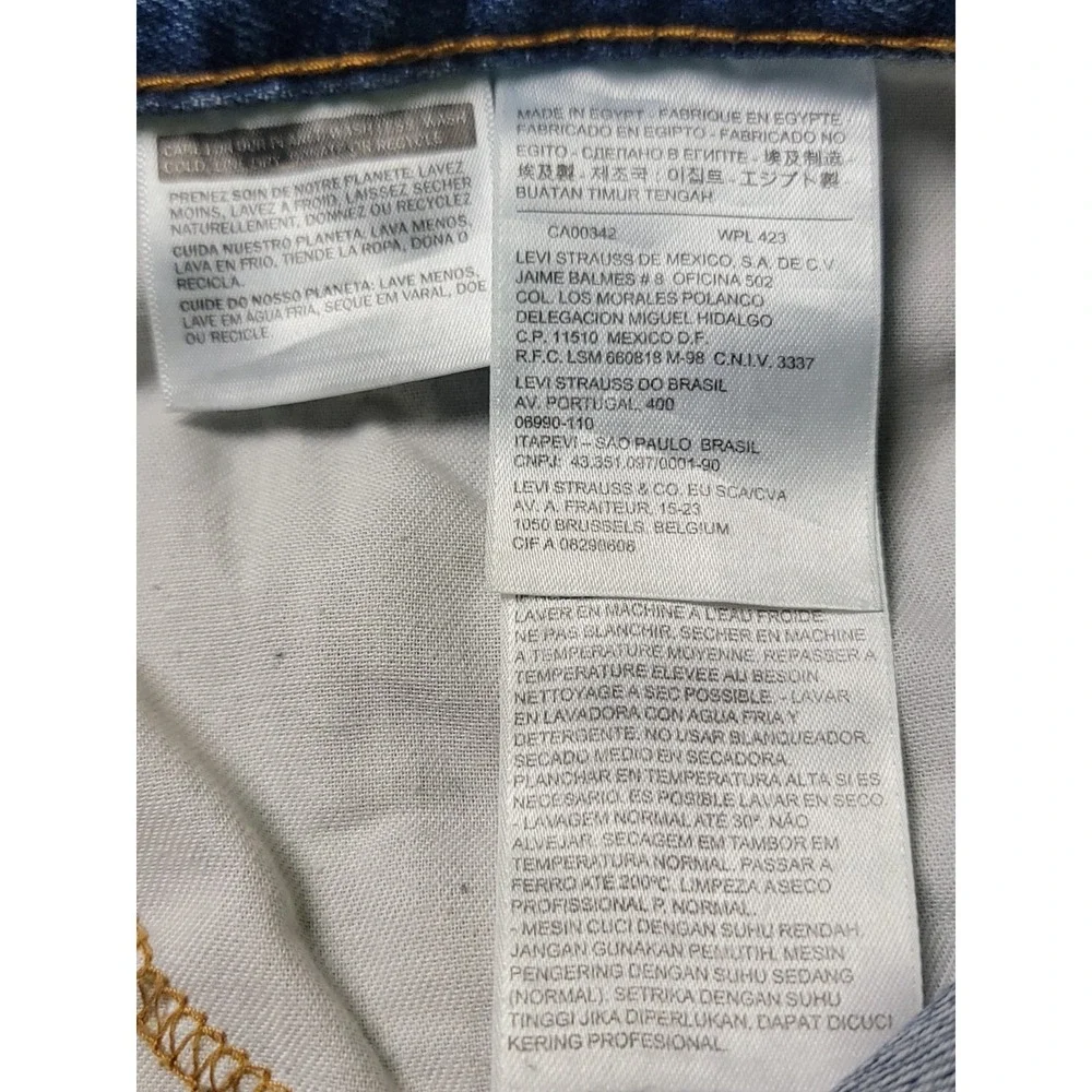 Levi Mens 505 Jeans 42x32 Blue Straight Leg Regular Fit Zip Fly Made‎ in Egypt